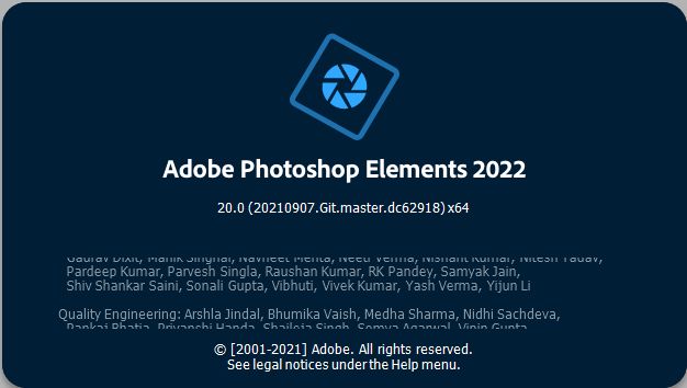 Photoshop／Premiere Elements の製品バージョンを確認